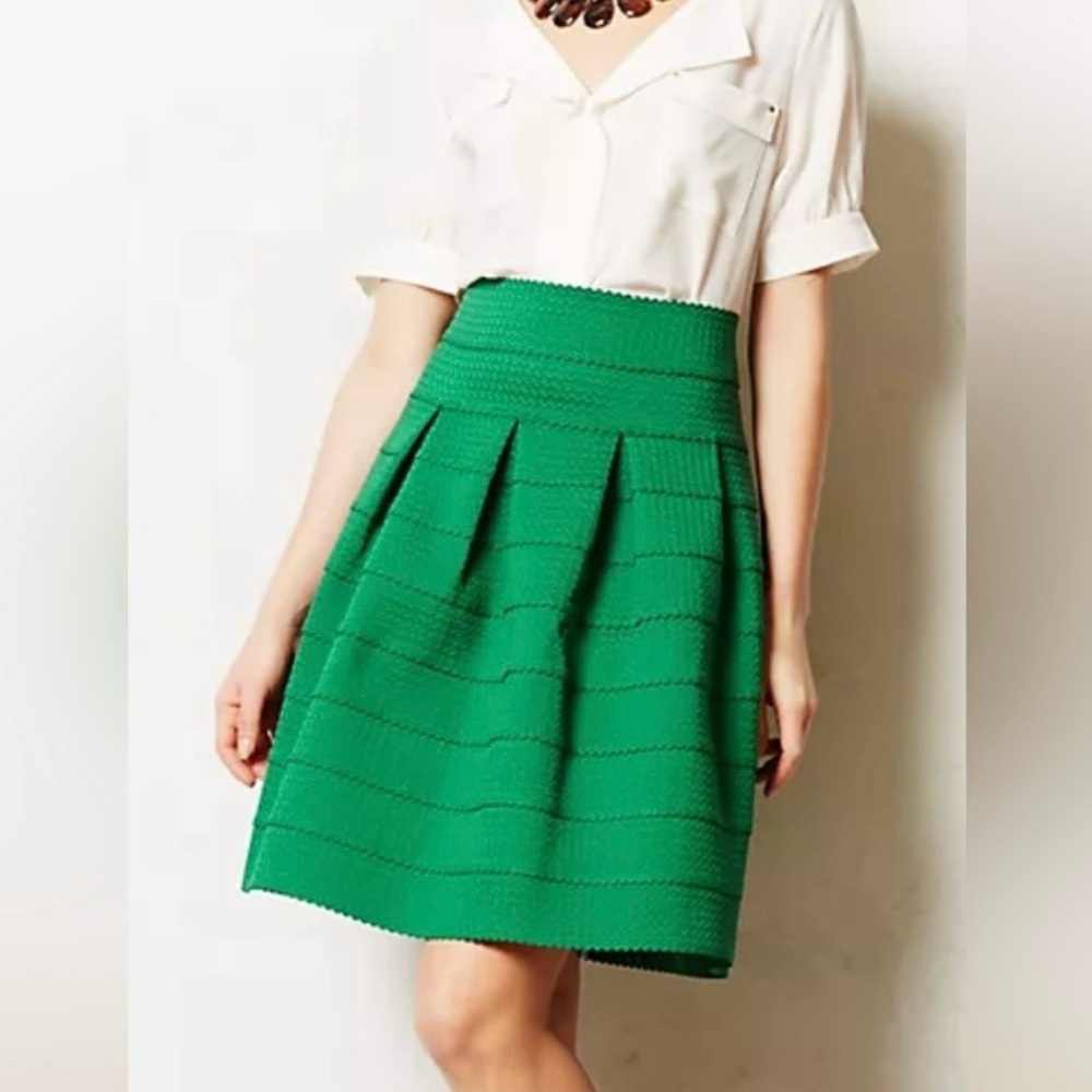 Elegant Green A-Line Skirt